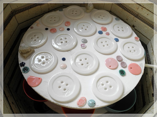 big porcelain buttons to go on funky caps - with a nice borte company logo - white and pure