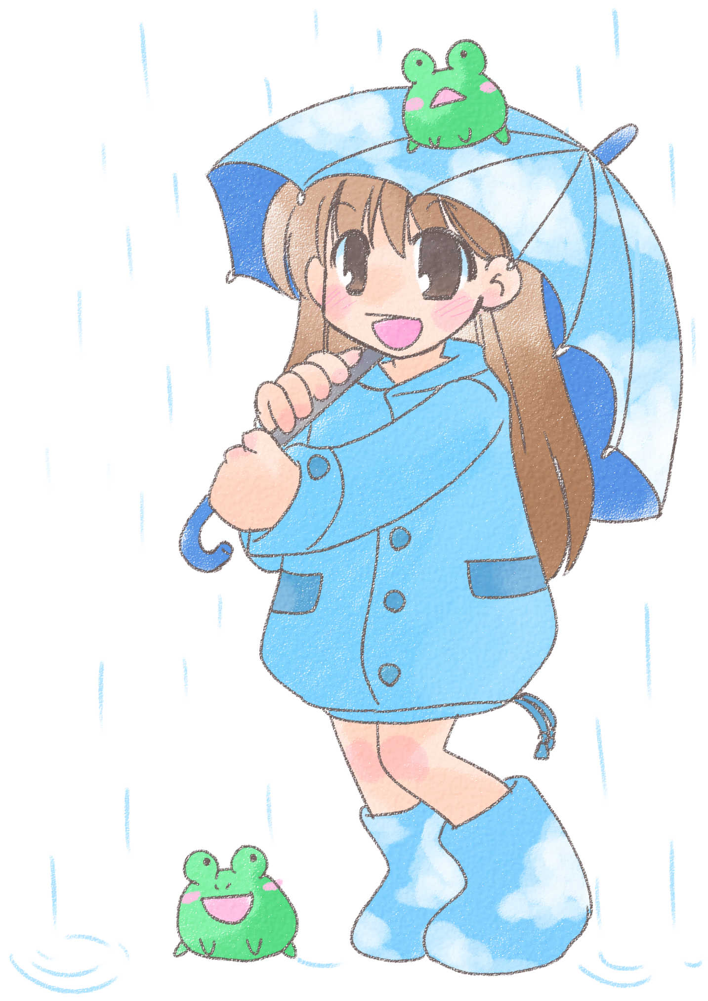 雨と少女とマンジュウガエル Kanari Info