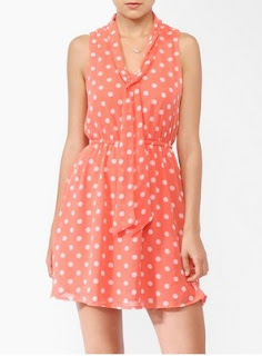 Essential Polka Dot Tie Neck Dress