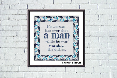 No woman funny sarcastic cross stitch gift idea for boyfriend - Tango Stitch