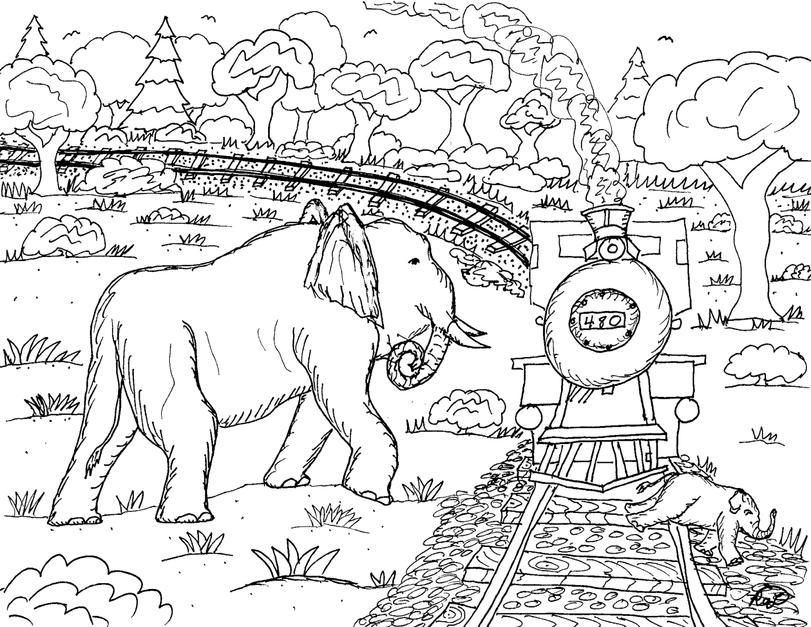 Jumbo the circus elephant takes on the Train