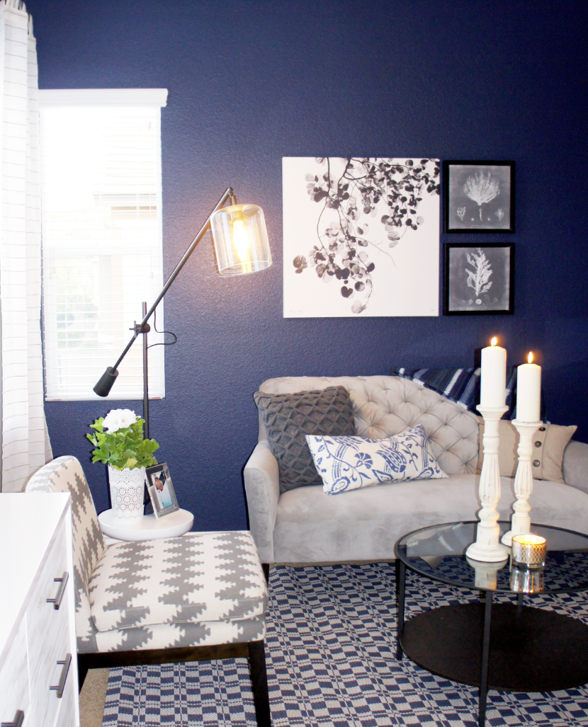 Cole Barnett: Navy Blue and Gray Master Bedroom Remodel