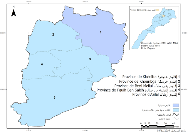 La carte de Province de Khénifra - خريطة إقليم خنيفرة