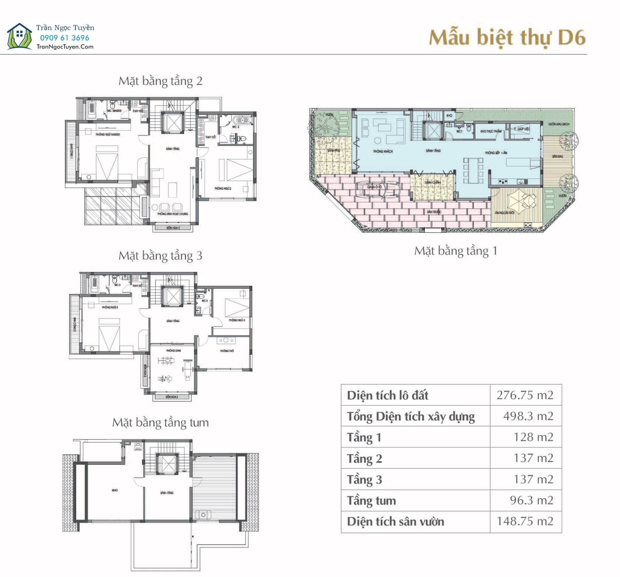 Mẫu D6- căn góc nhỏ - biệt thự Sol Lake Villa