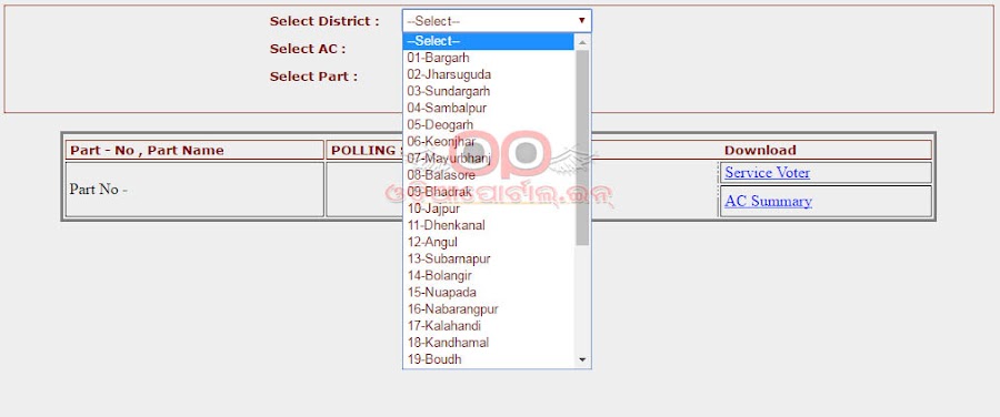 Download 2017 Voter List (Electoral Roll) - District, Accembly, Part, Ward Wise ERoll PDF Download, Voter List Odisha, Voter List Name Search Odisha 2017, CEO Odisha, Odisha Voter Roll, Electoral Roll List PDF, www.ceoorissa.nic.in booth list, 