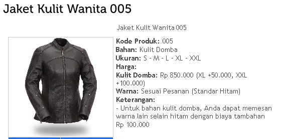 Jaket Kulit Wanita