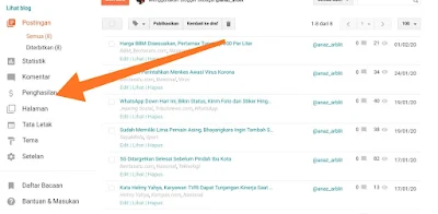 Cara Menampilkan Menu Earning (Penghasilan) Di Dasbor Blogspot