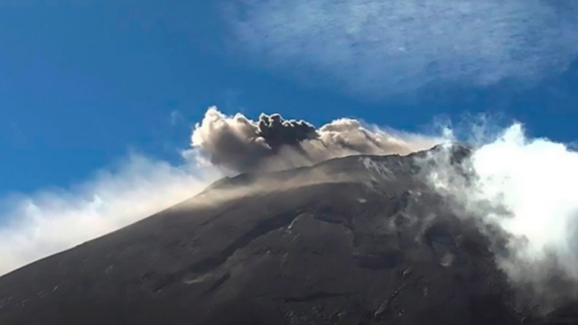 Here's the Popocatepetl Volcano in Mexico but during the daytime.