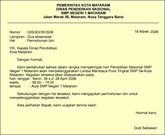 Contoh Surat Undangan Resmi Yang Benar