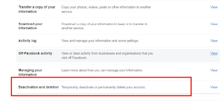 deactivate your facebook account