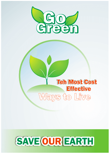 Membuat Desain  Poster Go  Green  Lingkungan Hidup di 