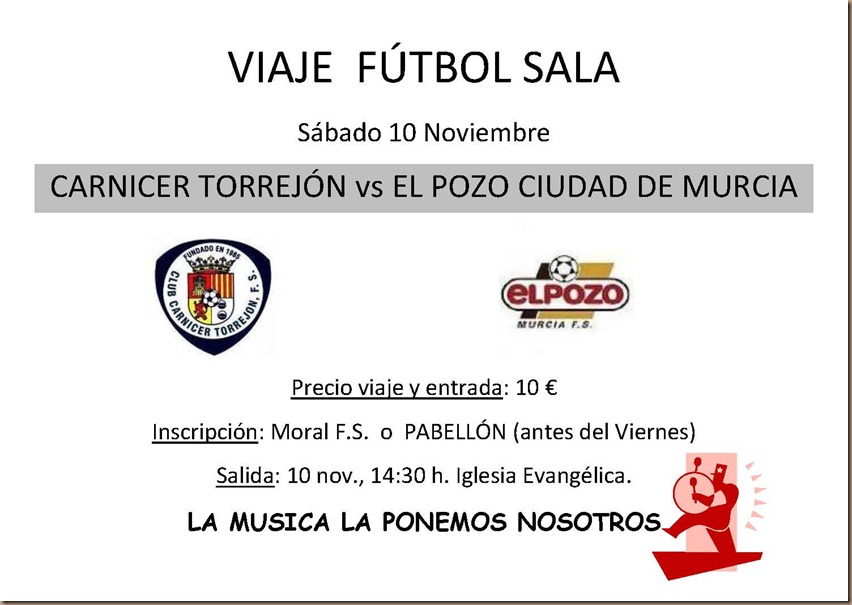 VIAJE  FÚTBOL SALA 10 noviembre
