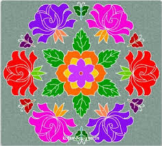 Simple Rangoli Flower Designs