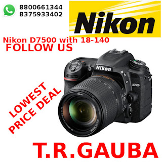 Nikon D7500 20.9MP Digital SLR Camera (Black) with AF-S DX NIKKOR 18-140mm f3.5-5.6G ED VR Lens Buy nikon D7500 online  nikon d7500 price in India