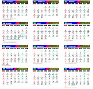 Download Kalender 2023 Masehi / 1444 Hijriyah Corel Gratis Bisa Edit