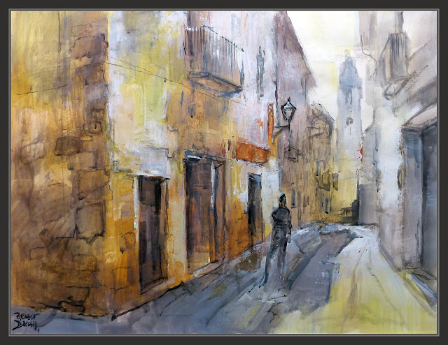 ALFORJA-PINTURA-PAISATGES-CARRER-FONT-POBLES-BAIX CAMP-TARRAGONA-CATALUNYA-PINTURES-PINTOR-ERNEST DESCALS