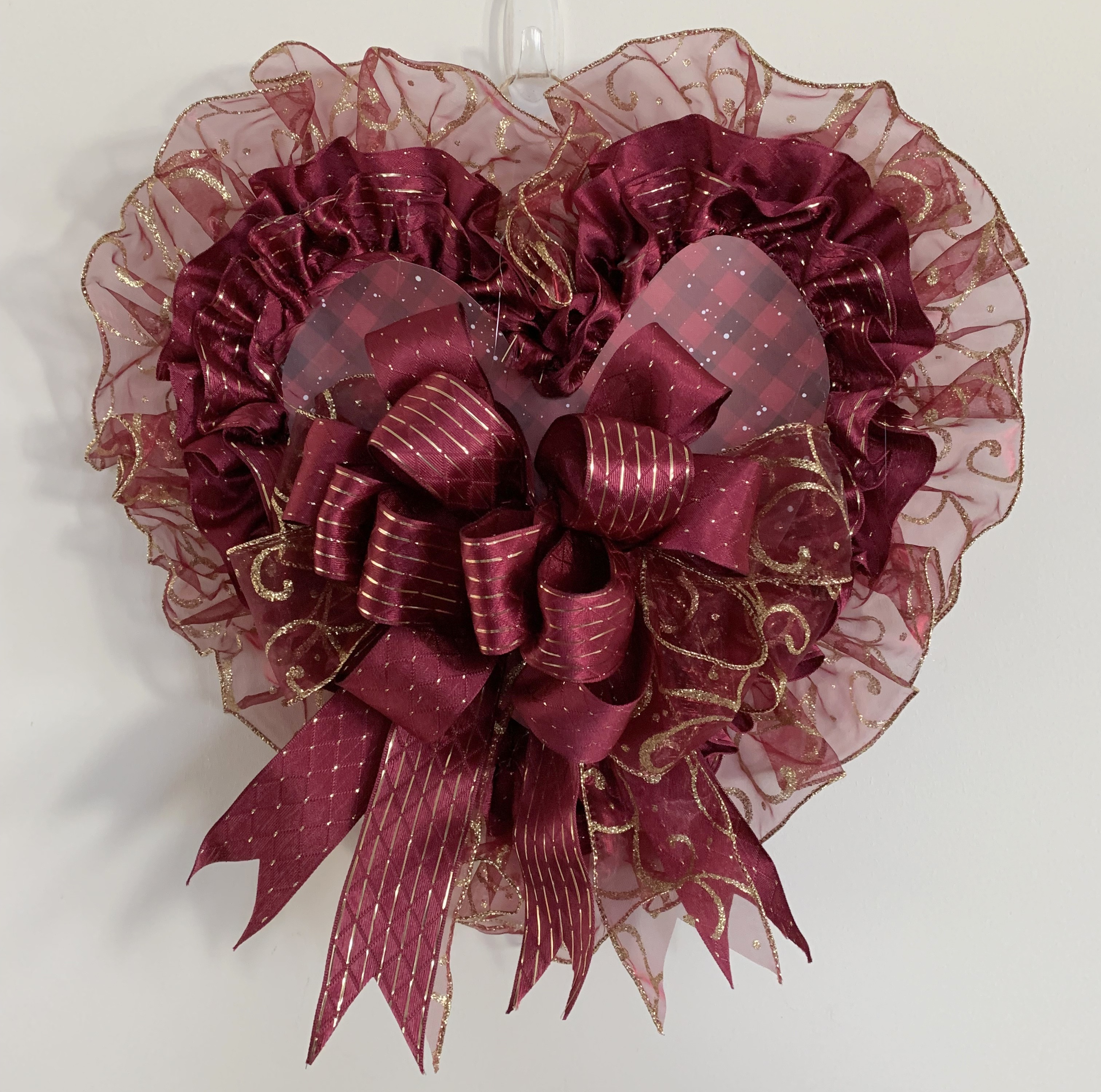 Ruffle Wreath using 5 rolls of 6” deco mesh. $ Valentines wreath