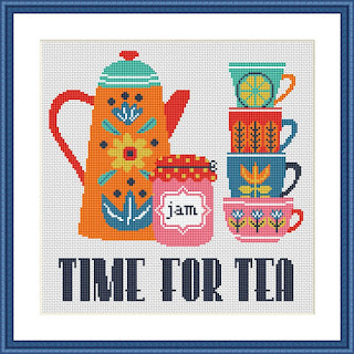 Time for tea creating cross stitch pattern