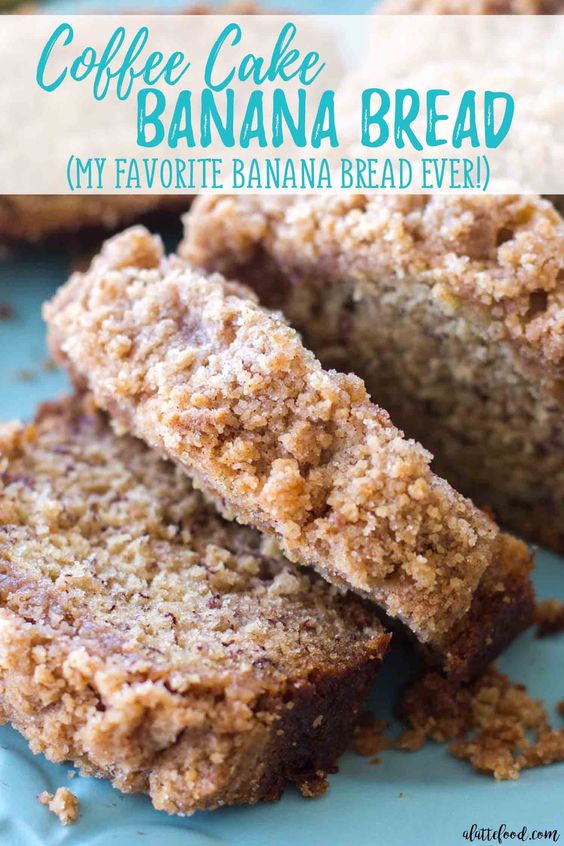 This coffee cake banana bread is a combination of a classic banana bread recipe mixed with a homemade coffee cake recipe! It's like a quick bread meets coffee cake, and it makes for the best breakfast, brunch, or dessert recipe! #bread #recipe #dessert #coffeecake #cake #fall #dessertfoodrecipes