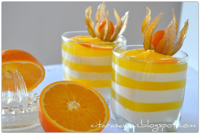 Puding Keju Oren / Orange Cheese Pudding ~ Resepi Terbaik