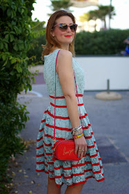 mint chicwish lace dress, Stella McCartney cat eye sunglasses, Zara bonjour bag, Fashion and cookies, fashion blogger
