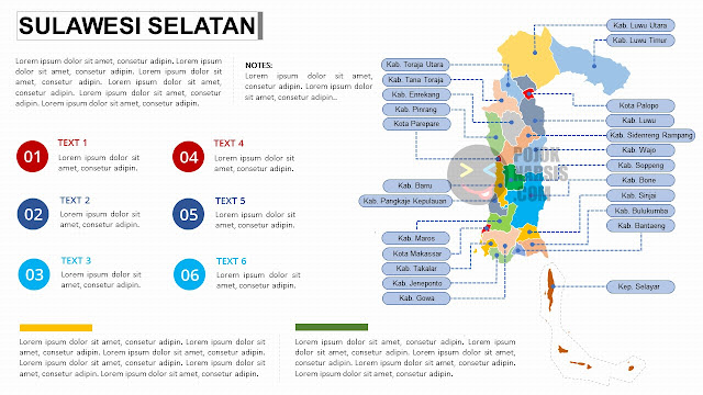 Peta Provinsi Sulawesi Selatan Editable Powerpoint