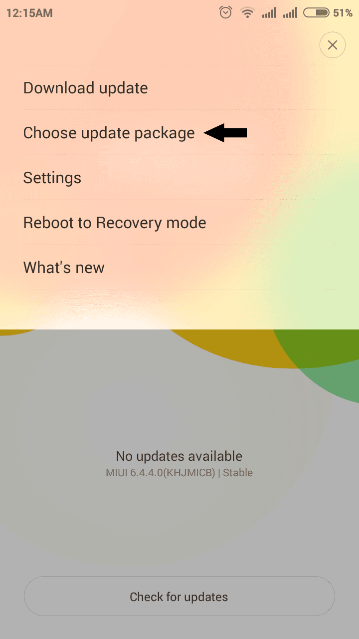 redmi 2 updater choose update package