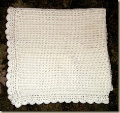 Cream scallop blanket