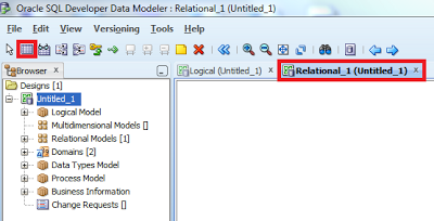 data modeler relational tab