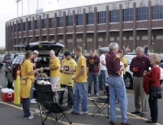 Fans Tailgating outside of TCF Bank Stadium