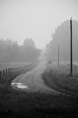 Fog on Rossburn Subdivision Trail Manitoba.