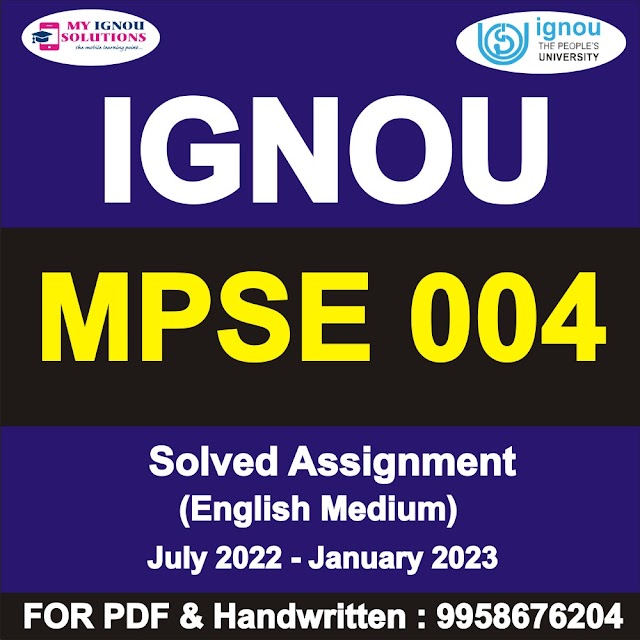 MPSE 004 Solved Assignment 2022-23