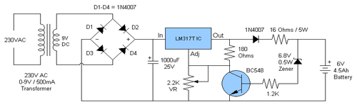 Battery Charger Circuit Diagram Without Using Transfor   mer - Make A 6v 4ah Automatic Battery Charger Circuit Without Using A Relay - Battery Charger Circuit Diagram Without Using Transformer