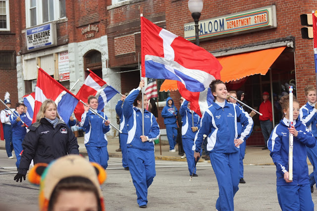 Marching band flag girls