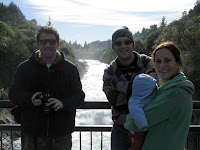 Me with Emma, Ollie and baby Seth at Huka falls outside Taupo