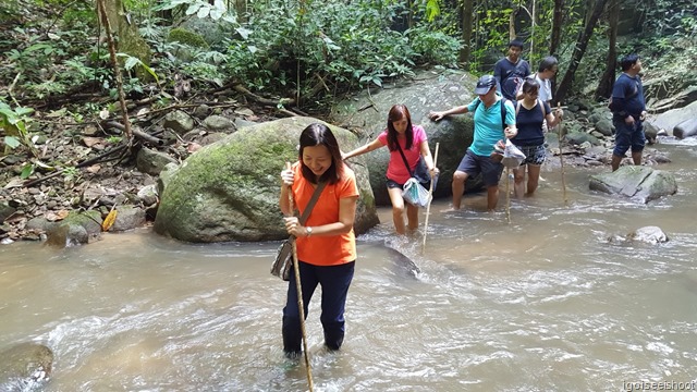 Jungle trekking at Chiang Dao. Some of my travelling companions took off their shoes and changed into sandals!