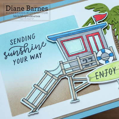 Handmade beach themed cards using Stampin Up Beach Day stamp set and dies bundle. Card by Diane Barnes - colourmehappydi - stampinupcards - alcohol markers - stampinblends - cardmaking - stamping