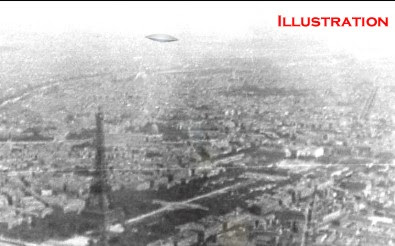 Flying Saucer Over The Eifel Tower 1945