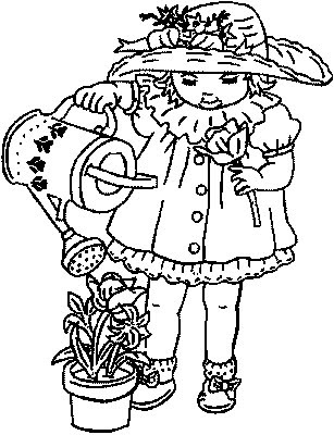 Gingerbread Coloring Sheets on Bluebonkers  Girl Coloring Pages   Girl With Baby Doll   Free