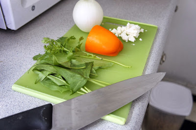 Quinoa, Feta, and Veggie Scramble Preparation