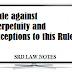Rule against Perpetuity and exceptions to this Rule