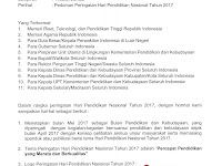 Surat Mendikbud Tentang Pedoman Peringatan Hardiknas Tahun 2017