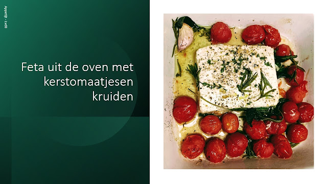 Feta uit de oven met kerstomaatjes en kruiden