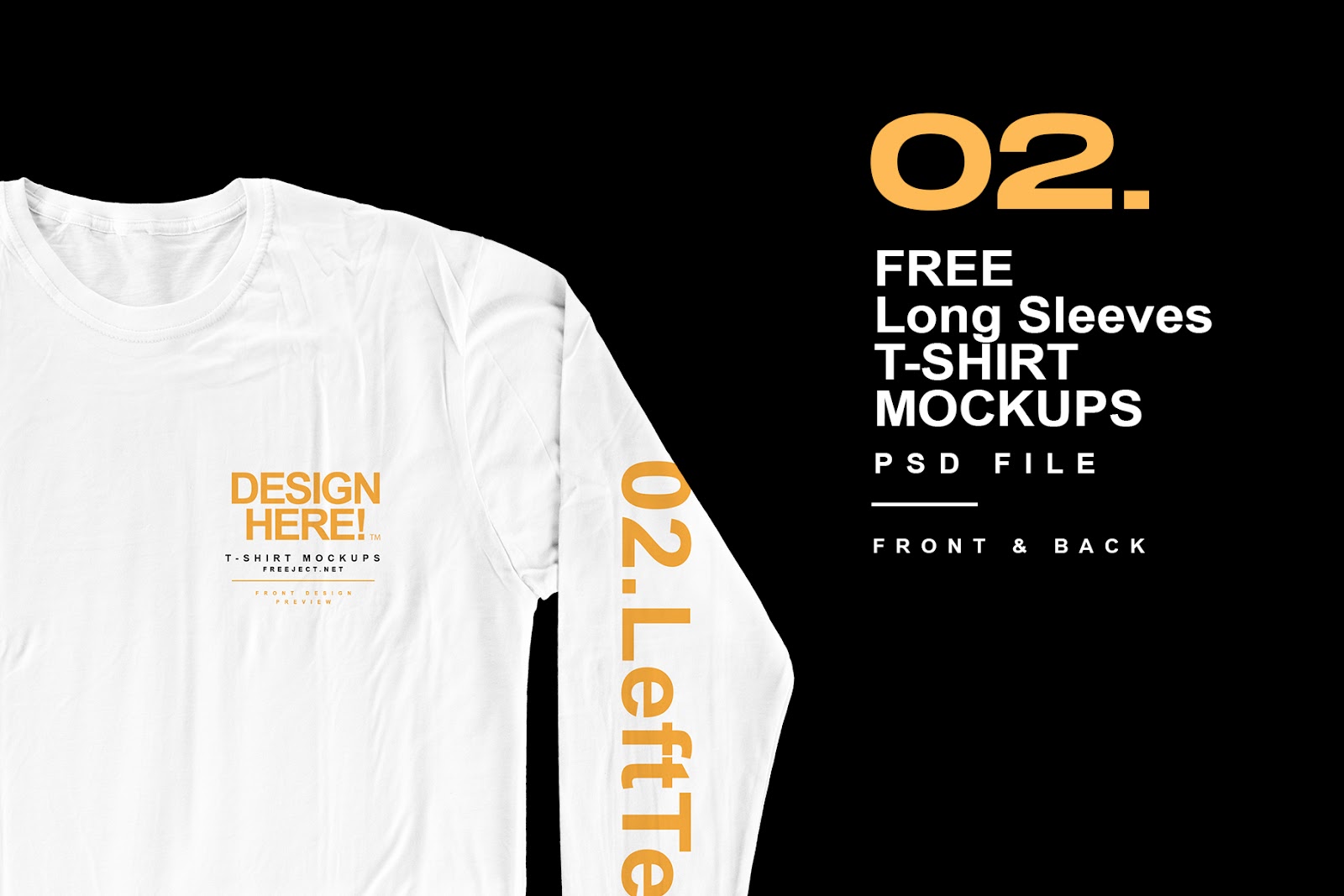  Free  Download  Long Sleeves T  Shirt  Mockups Design  PSD File