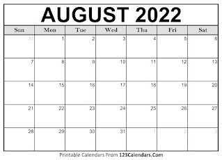 Free Printable Calendar August 2022