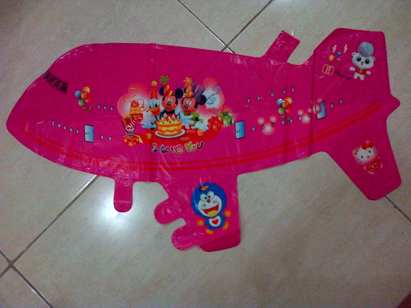 Balon Character Pesawat Pink Anugerah Utama Toys