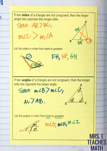 triangle inequality theorem interactive notebook page