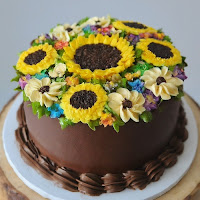 Chocolate Cake with Sugary Sunflowers