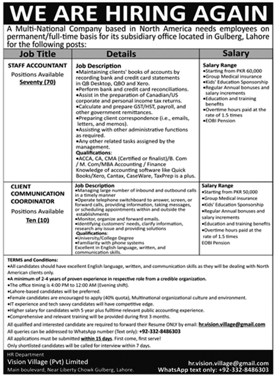 Staff Accountant New Jobs 2022 in American Company (80+ Positions)