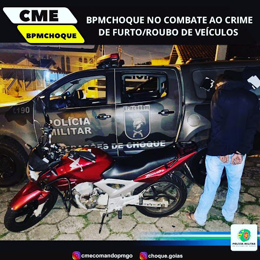 Equipe de CHOQUE 1.3280 durante patrulhamento no Setor Cidade Vera Cruz, na cidade de Aparecida de Goiânia , avistou um indivíduo em atitudes suspeitas saindo em uma motocicleta.